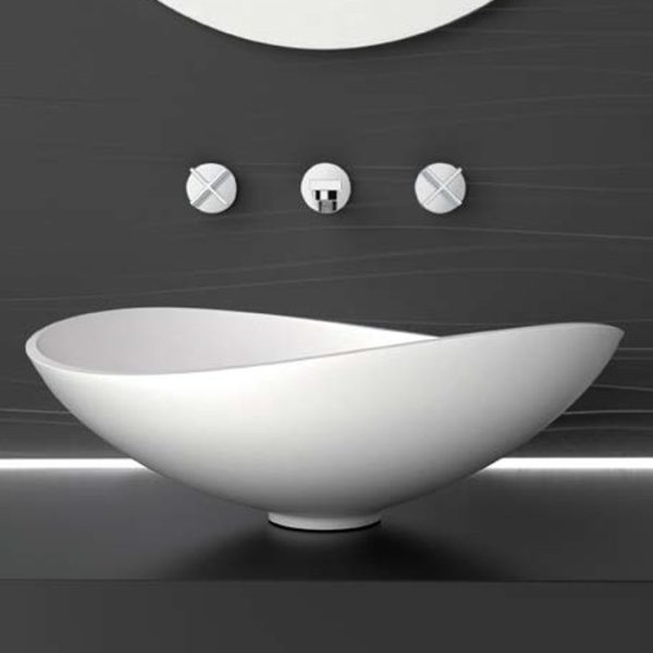 White table top wash basin modern italian Infinity Over Glass Design