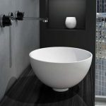 Italian countertop hand basin round white matt Cocoon Materic Glass Design
