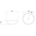 Italian countertop wash basin models for hall round 44 Orma Glass Design Dimensions