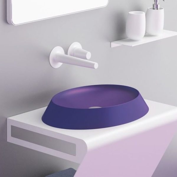 Purple wash basin models italian silicone Bubble Violet Glass Design