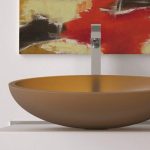modern wash basin designs in hall italian luxury Glass Design Kool Cognac