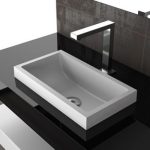 Glass Design Kosta 1 White Matt Italian Luxury Semi Recessed Wash Basin 45×25 cm