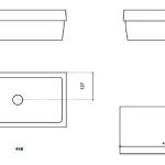 KOSTA 1 rectangular semi recessed wash basin by Italian Glass Design dimensions 448  x 250
