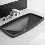 Luxury Rectangular Black Matt Inset Wash Basin 57×33 cm Glass Design Kosta 2