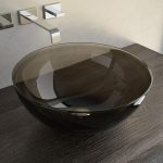 bathroom wash basin round smoke luxury Glass Design Laguna Smoke