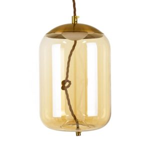 Modern Gold Honey Glass Pendant Ceiling LED Light Ø18 00752 AXTON