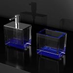 Αξεσουάρ μπάνιου ποτηροθήκη και dispenser Colori Μπλε Glass Design