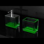 Αξεσουάρ μπάνιου ποτηροθήκη και dispenser Colori Πράσινο Glass Design