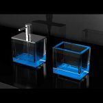 Αξεσουάρ μπάνιου ποτηροθήκη και dispenser Colori Marine Glass Design