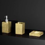 Luxury-Accessories-tumbler-dispenser-soap-dish-Metropole-Gold