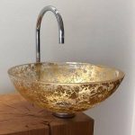 Luxury countertop round wash basin crystal gold Gala 44