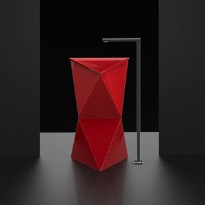 Free standing wash basin modern red Spazio Glass Design