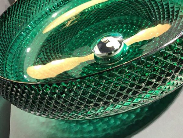 Πρασινος μοντερνος ιταλικος στρογγυλος νιπτηρας κρυσταλλινος Scenic