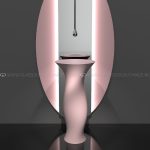 Luxury pedestal bathroom sinks handmade round Dame Pawder Pink Glass Design