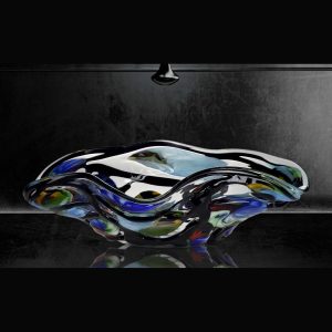 Modern counter top wash basin designs Murano Arte Cinque Glass Design