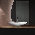 Luxury wash hand basin counter top white matt INFINITY Glass Design