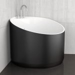 small freestanding bathtub black round luxury Glass Design Mini