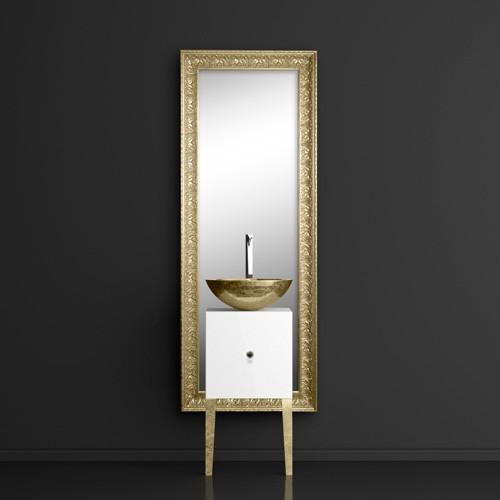 Monnalisa Florence Gold Έπιπλο Μπάνιου με Καθρέπτη & Mosaic Νιπτήρα