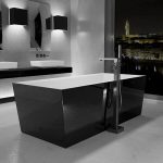 Luxury Black Free Standing Bathtub 180×80 cm Glass Design Mont Blanc