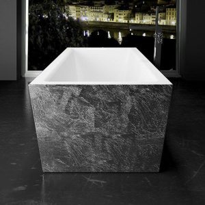 roman bathtub freestanding luxury silver Glass Design Mont Blanc