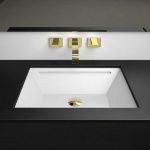 Modern under counter wash basin rectangular white matt 52×40 Yacht Sotto Glass Design