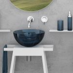 Modern wash basin designs for dining room round Rose Ottanio Glass Design