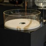Modern wash basin designs in hall white round Xtreme Small Calacatta Glass Design