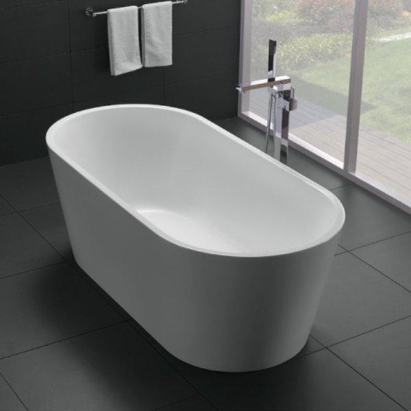 White Modern Oval Free Standing Bathtub Double Ended Diverso 170x80