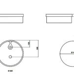 NAXOS FL round semi recessed wash basin by Italian Glass Design dimensions Ø 48