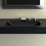 Italian Luxury Rectangular Inset Wash Basin 64×37 cm Glass Design Open Black