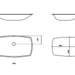 OPEN rectangular inset wash basin by Italian Glass Design dimensions 640*370