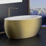 roman bathtub luxury gold oval italian Glass Design Paradiso