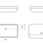 PLAY FL rectangular Semi Recessed wash basin by Italian Glass Design dimensions 604 x 340