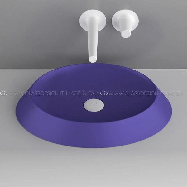 Modern wash basin designs in hall purple silicone Bubble Violet Glass Design