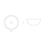 RAMADA round counter top wash basin by Italian Glass Design dimensions