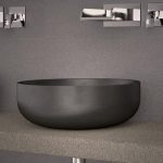 table top wash basin corian anthracite round Ø45 Glass Design Rapolano