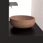 hand made bathroom basin round corian cotto Ø45 Glass Design Rapolano