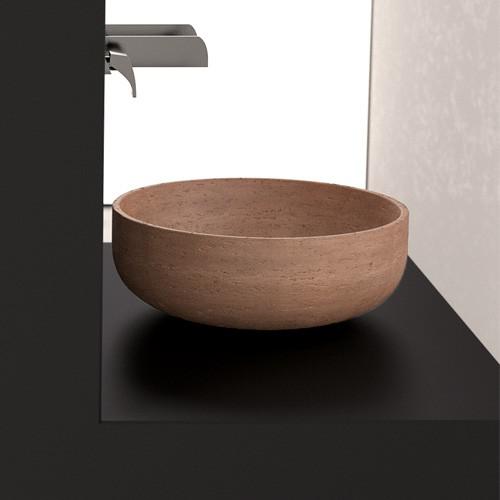 Cotto round countertop basin Rapolano Glass Design