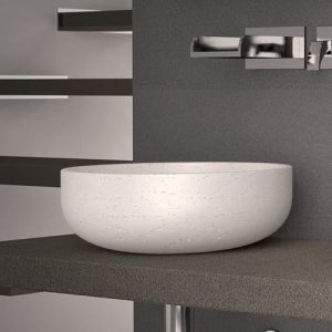 Glass Design Rapolano Modern Round Counter Top Wash Basin White Ø45