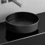 table top wash basin black round counter-top Ø41 Glass Design Rho Vision