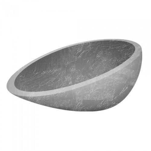 Air Silver Leaf modern glass oval countertop basin 50,5*33,8