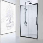 Luxury Sliding Shower Door 8mm Clear Safety Glass Nanoskin 190H Karag S/S 400 Inox