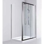 Karag S/S 500 Inox Rectangular Sliding Door Shower Enclosure 8mm Clear Safety Glass Nanoskin 190H