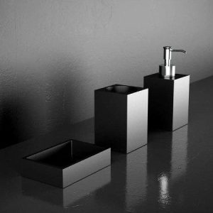 Glass Design Navy Luxury Modern 3 Piece Bathroom Accessories Set