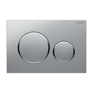 115.882.KN.1 Sigma 20 Geberit Satine Dual Flush Plate for Concealed Cistern 2 Round Button