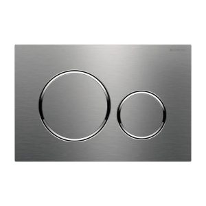 115.882.SN.1 Sigma 20 Geberit Stainless Steel Dual Flush Plate for Concealed Cistern 2 Round Button