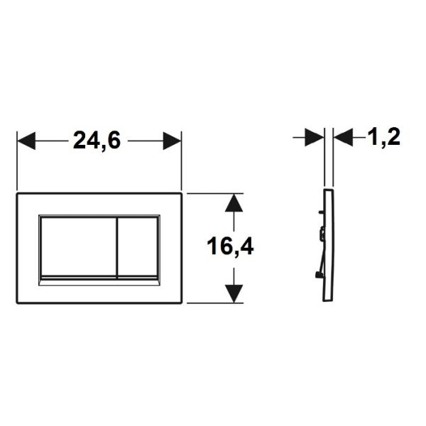 Sigma 30 geberit πλακετα για καζανακι εντοιχισμου με παραλληλογραμμα μπουτον