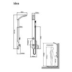 Dimensions shower tower IDEA