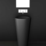 modern pedestal wash basin round black Ø49,5 Glass Design Tom Tom 2