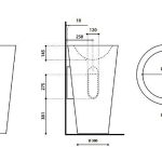 TOM TOM 2 Free standing wash basin by Italian Glass Design dimensions